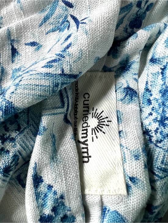 Free People X Curried Myrrh Aberdeen Soft Headband in White & Blue